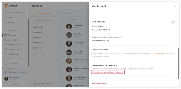 On the person profile, under Device Lock, click on “Reset device lock”.