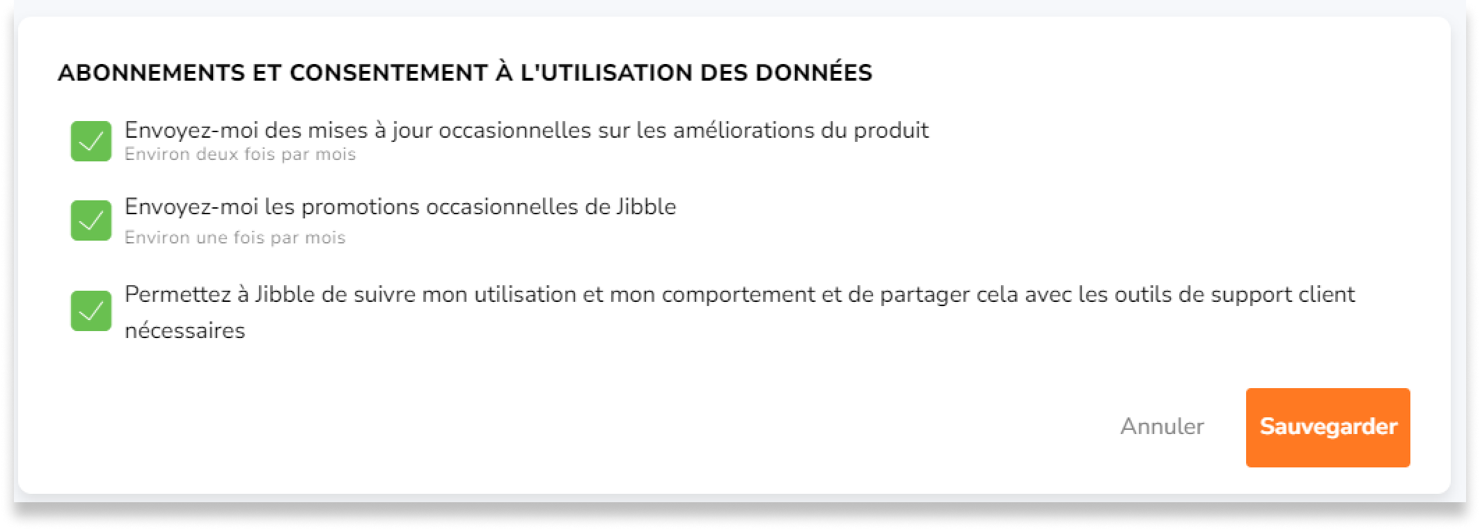 Abonnements et confidentialité des données