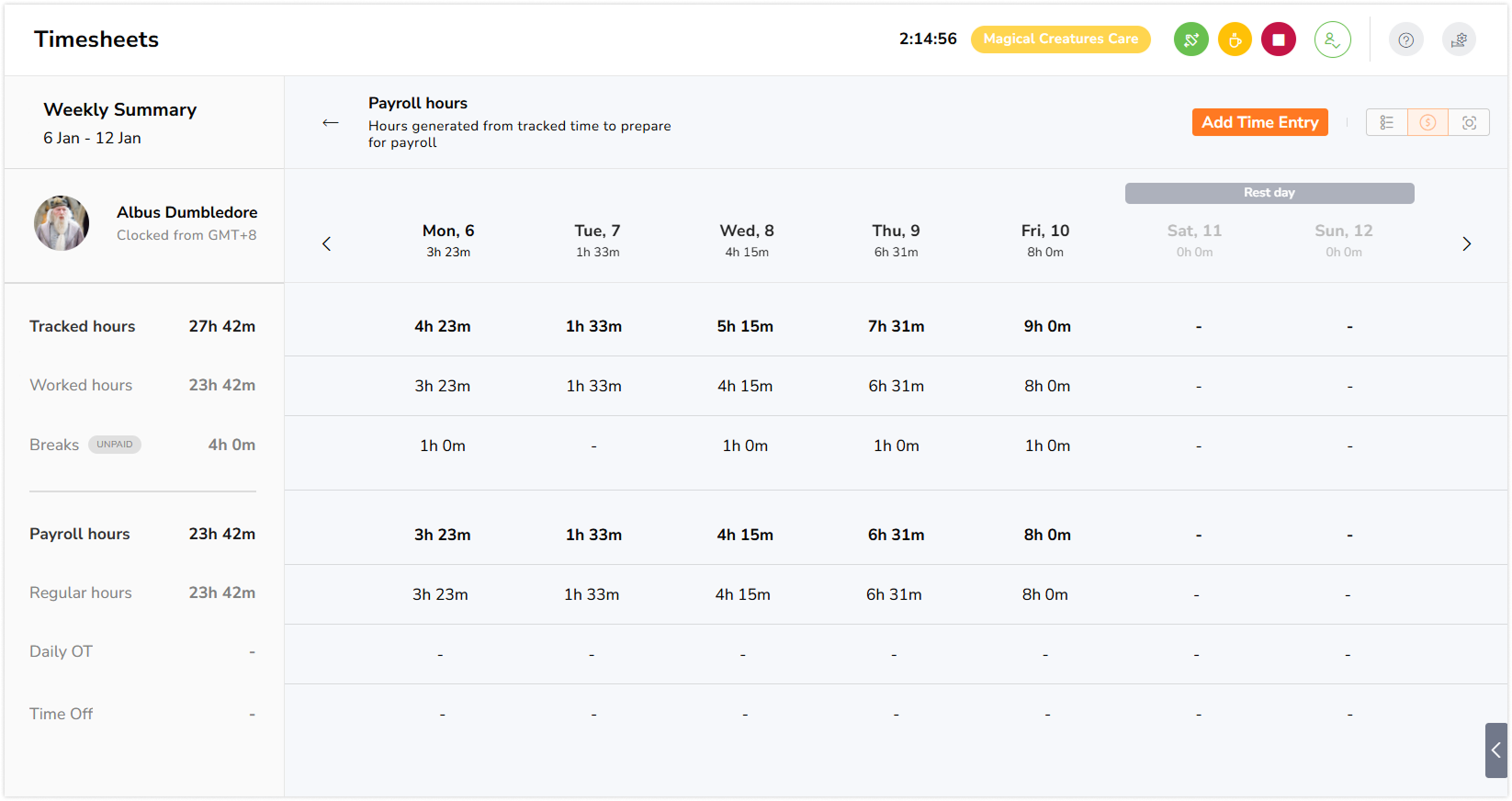 Payroll view