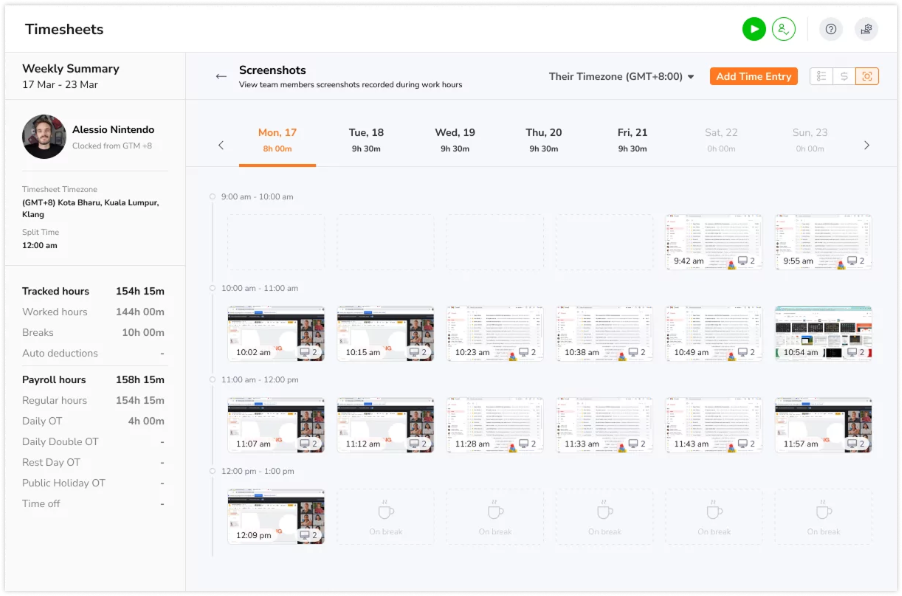Screenshot view