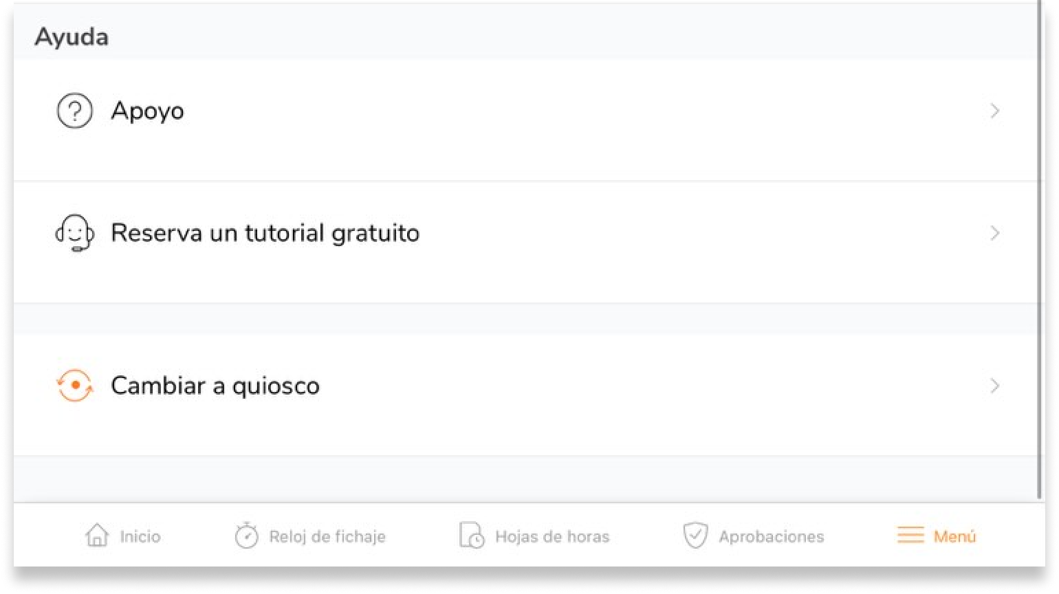  Una vez iniciada la sesión, pulsa el icono de menú de la esquina inferior derecha de la pantalla para abrir el menú de configuración y desplázate hasta el final.