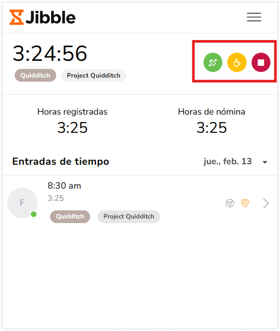 Clock in and out button on Chrome extension