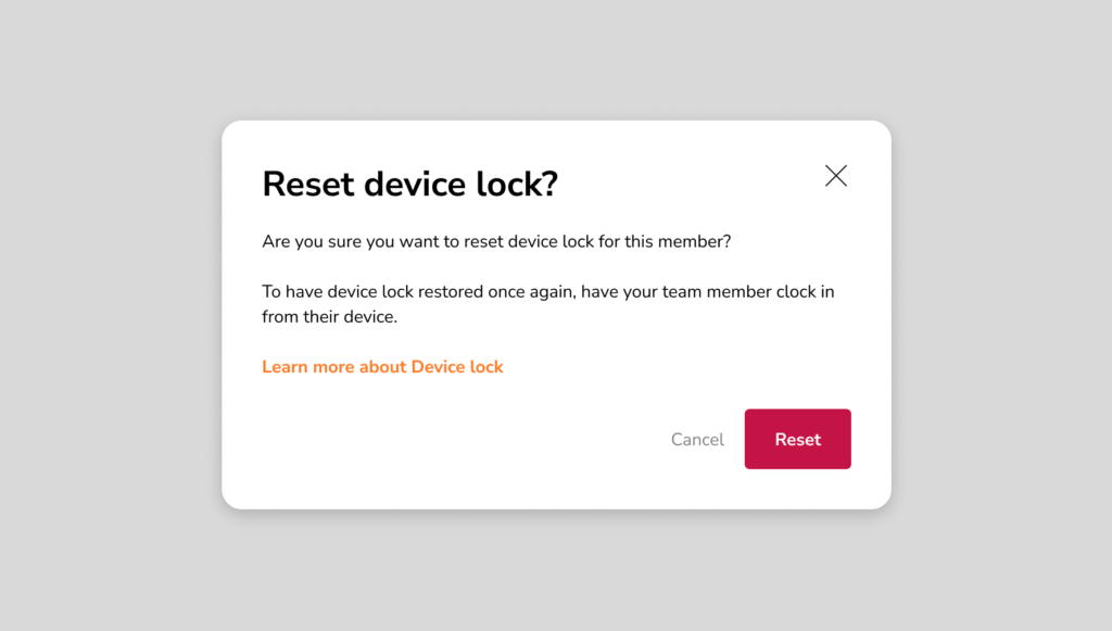 Option to reset device lock