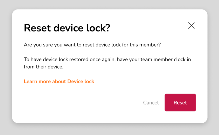 Option to reset device lock