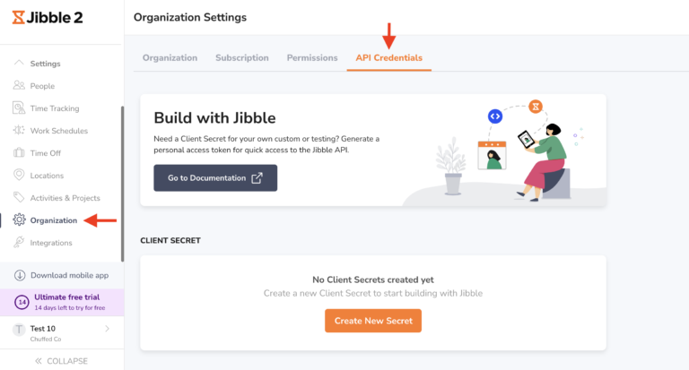 Jibble add API credentials for Zapier Linked