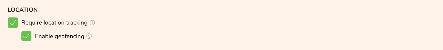 在工时追踪设置中启用地理围栏。