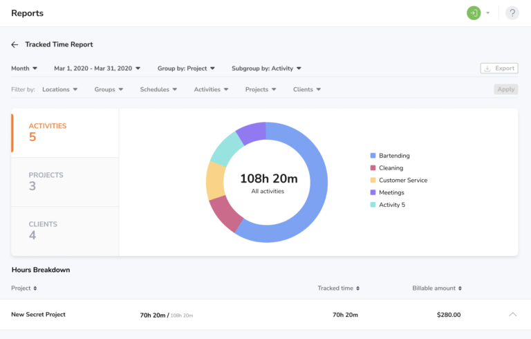 How to use Tracked Time Report