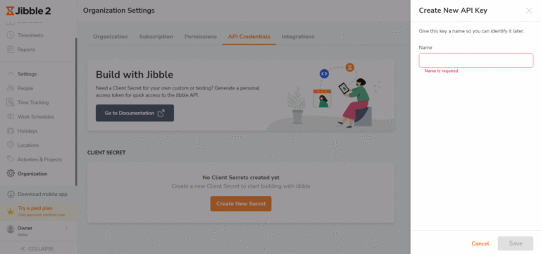 Jibble Zapier API Key Connection