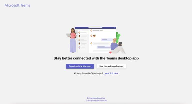 Launch Microsoft teams app to connect with Jibble