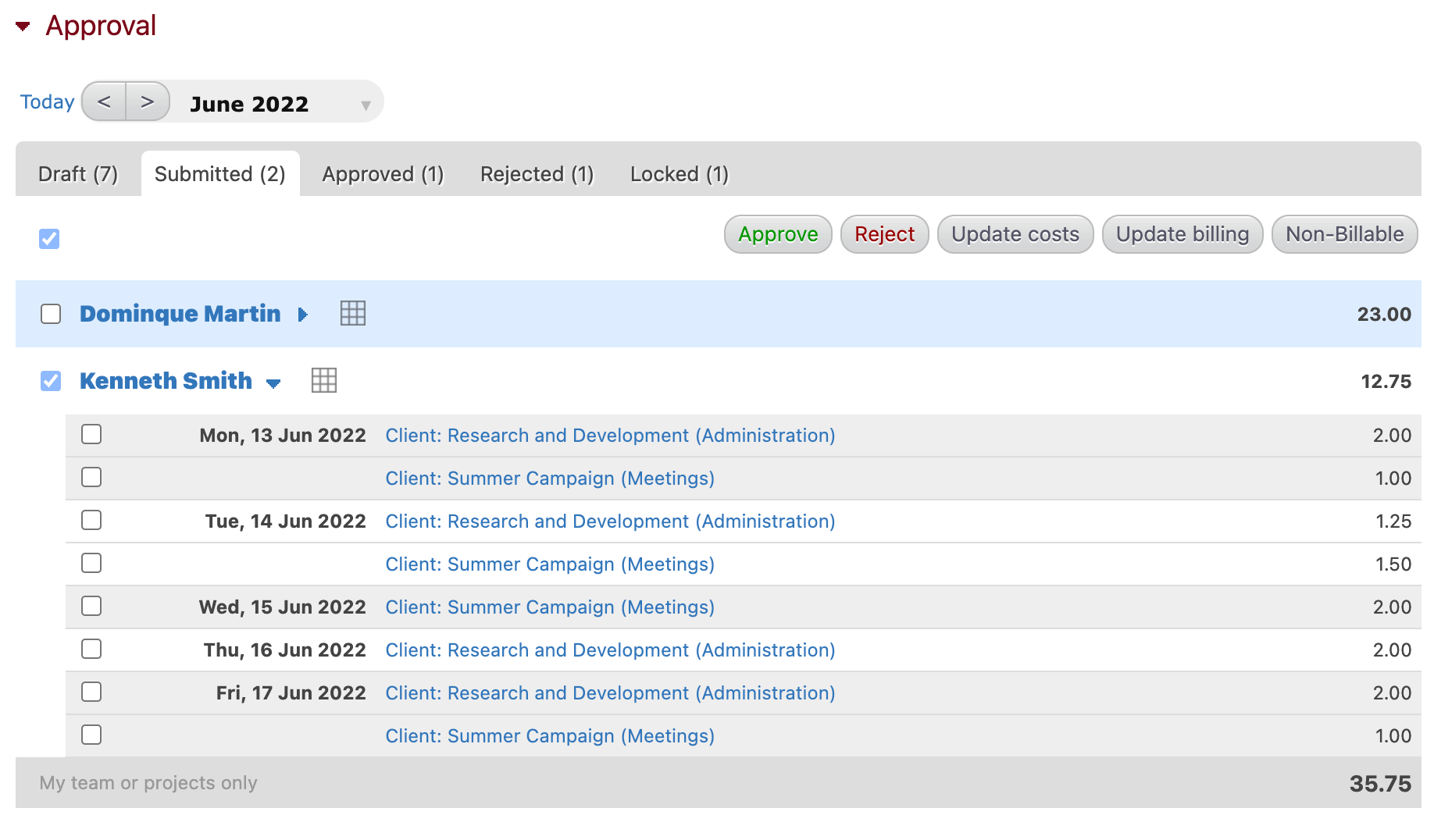 عرض الموافقات في بيبول.