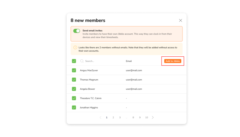 Add members button on Deel integration members tab