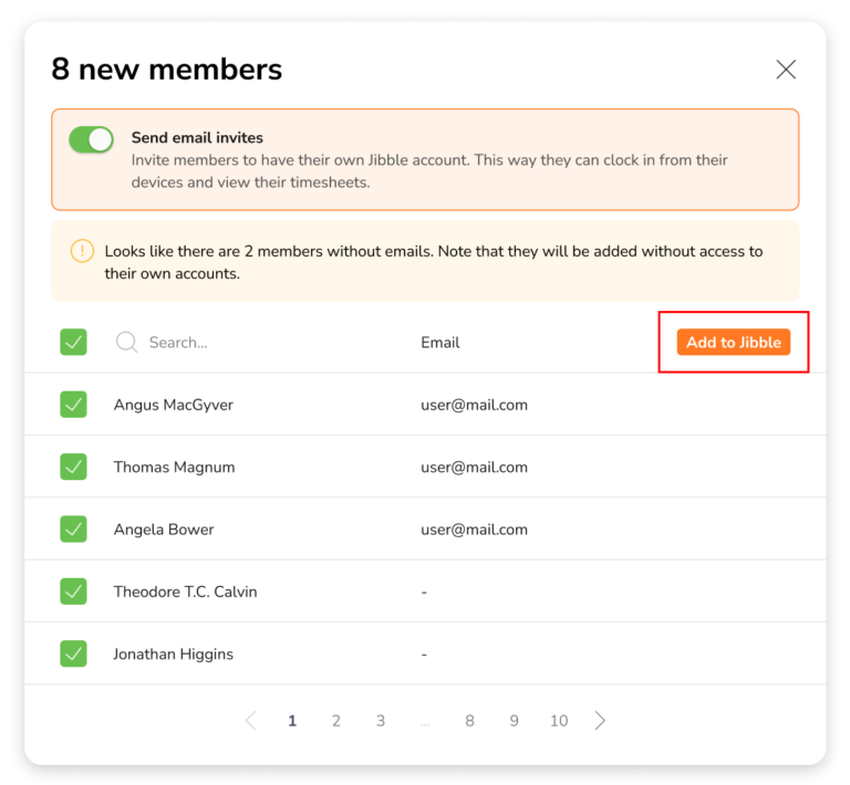 Add members button on Deel integration members tab