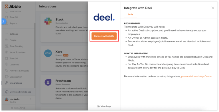 Connecting Deel with Jibble