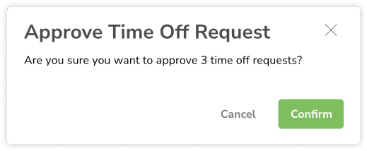 Message to confirm time off approval