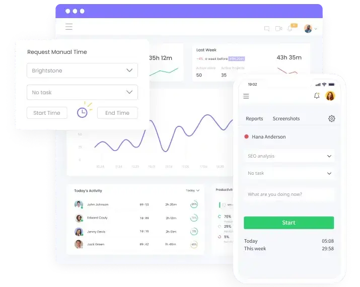 WebWork Mobile and desktop interface