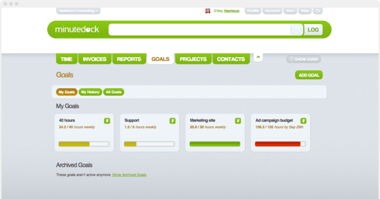 Goals feature for teams