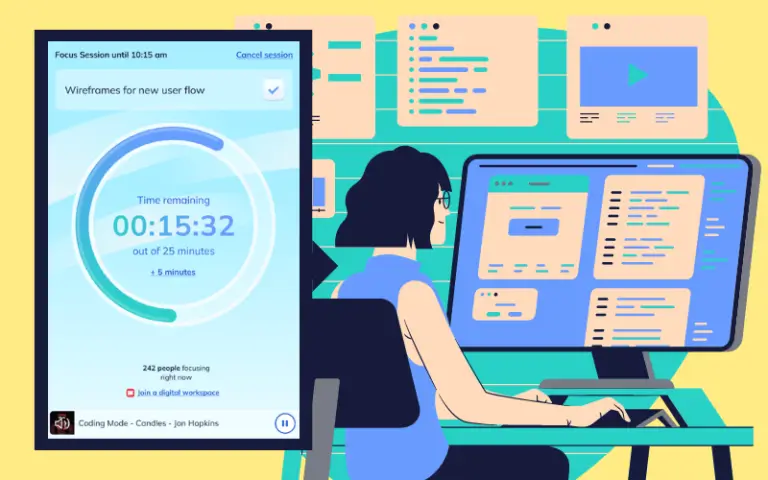 Time tracker showing employee time spent