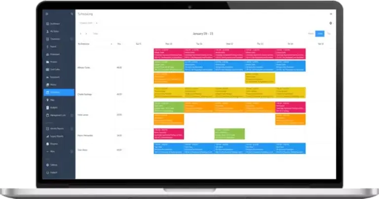 Calendar view of scheduling