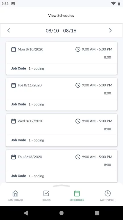 List of schedules