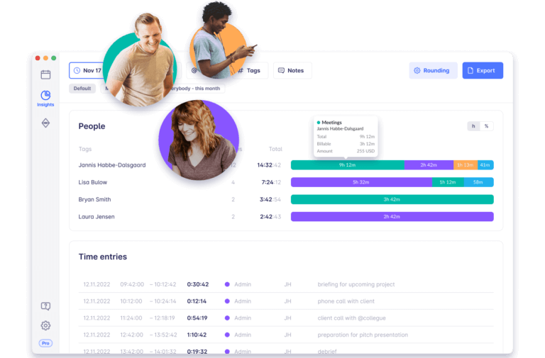 Time tracking display and employee pictures