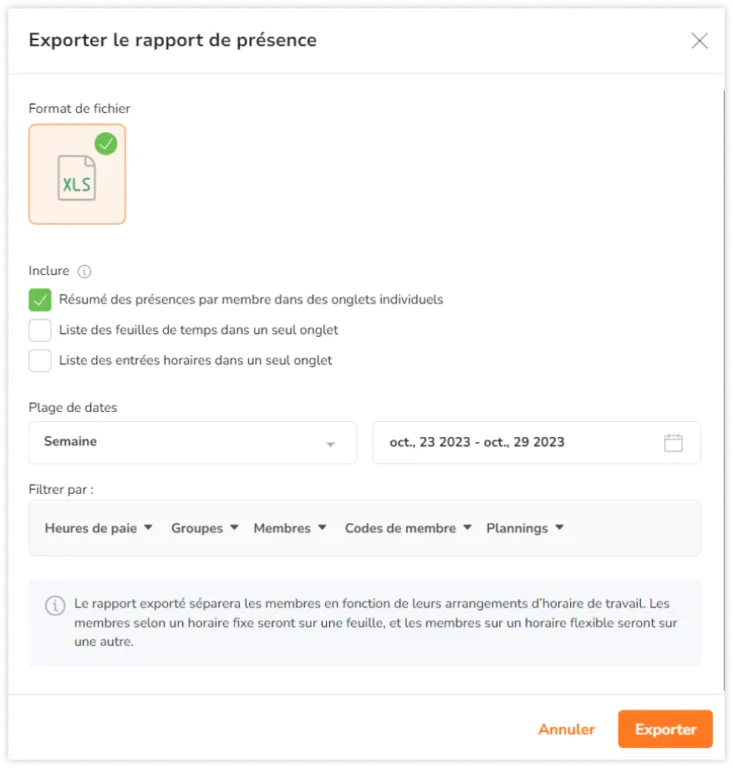 Champs de la barre latérale du rapport sur les statistiques de fréquentation