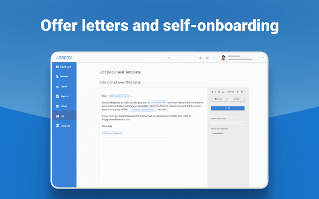 Visualizing offer letter and onboarding