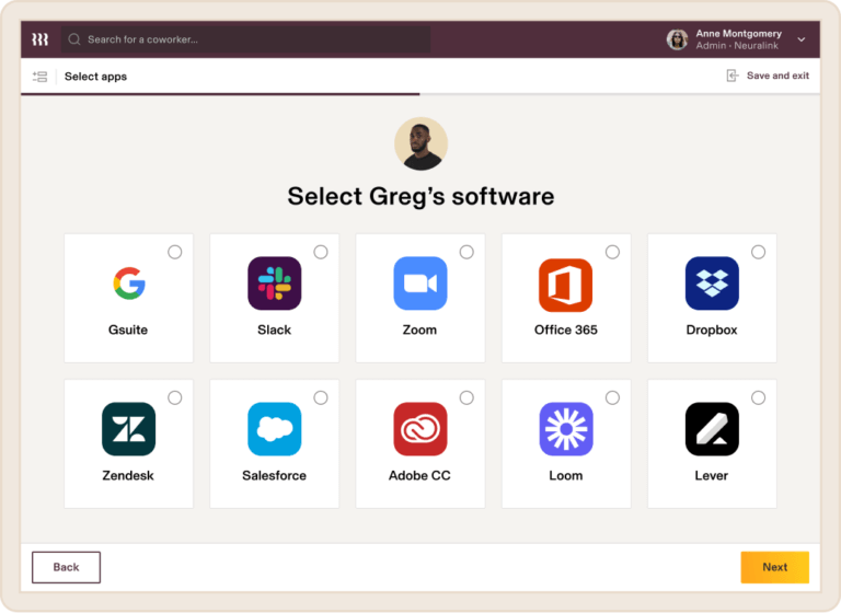 Showing devices management screen