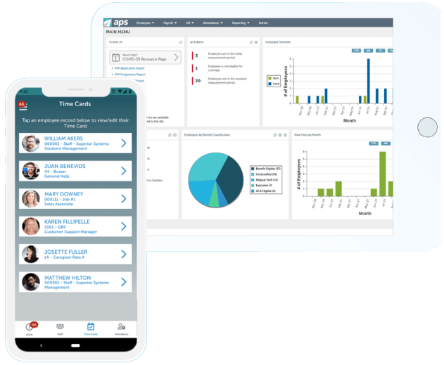 Screen showing payroll templates