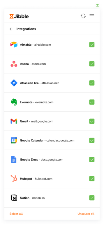 Chrome Extension integration settings