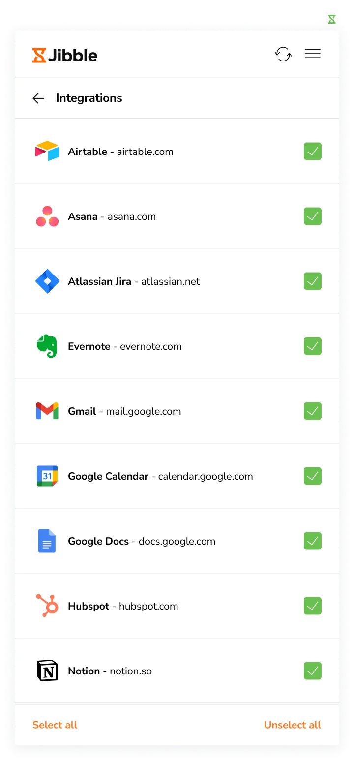 Chrome Extension integration settings