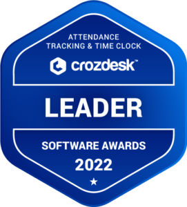 Crozdesk award for attendance tracking and time clock leader 2022