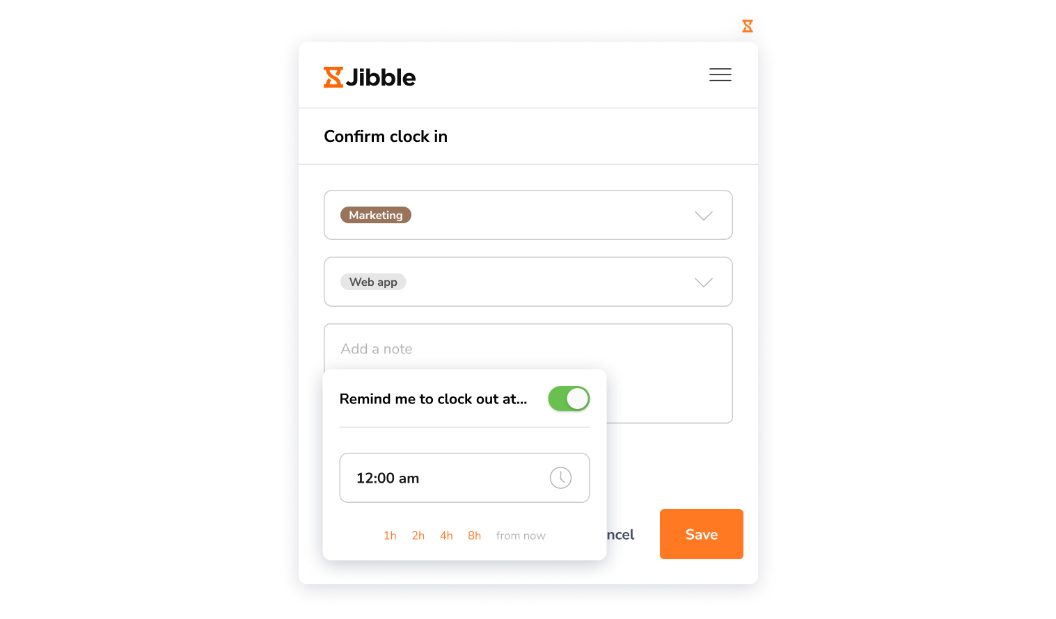 Clock out reminder on chrome extension