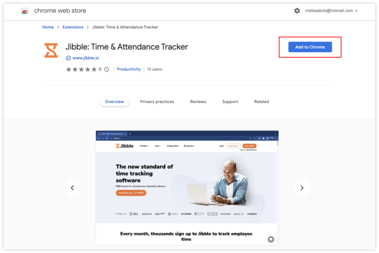 Using Jibble's Chrome Timer Extension