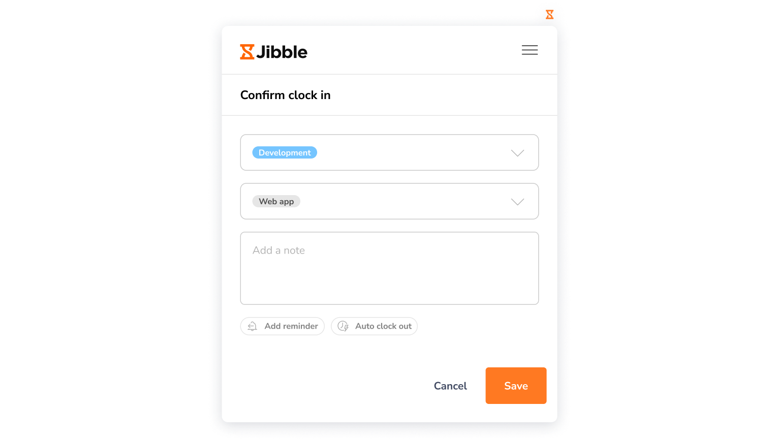 Clock in from chrome extension