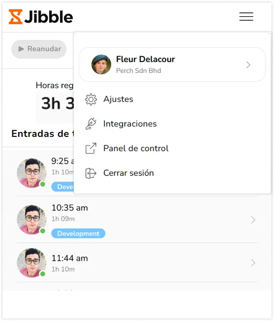Jibble Chrome Extension settings