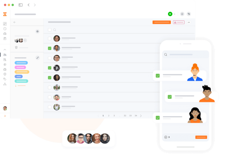 A view of team management on the Jibble web and mobile app.