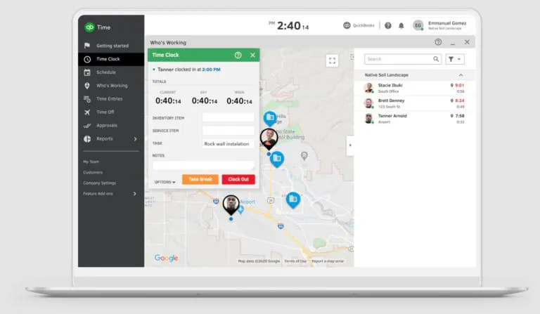 The GPS tracking feature displaying on a laptop device.