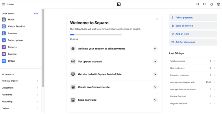 Showing Welcome Screen of Square Payroll