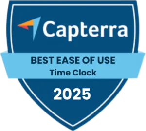 Capterra - Best Ease of Use (Time Clock) 2025 Capterra - Best Ease of Use (Time Clock) 2025