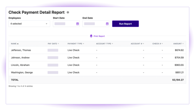 Visualizing check payment details