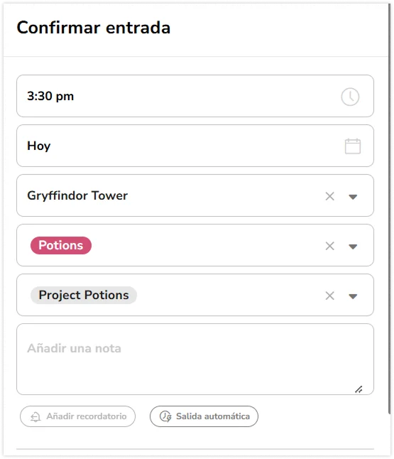 Clock in from chrome extension