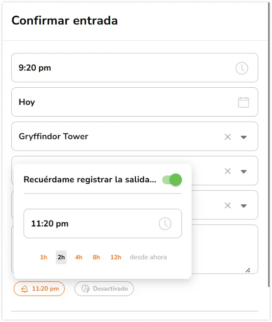 Clock out reminder on chrome extension