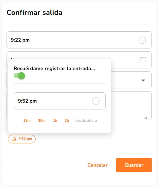 Clock in reminder on chrome extension