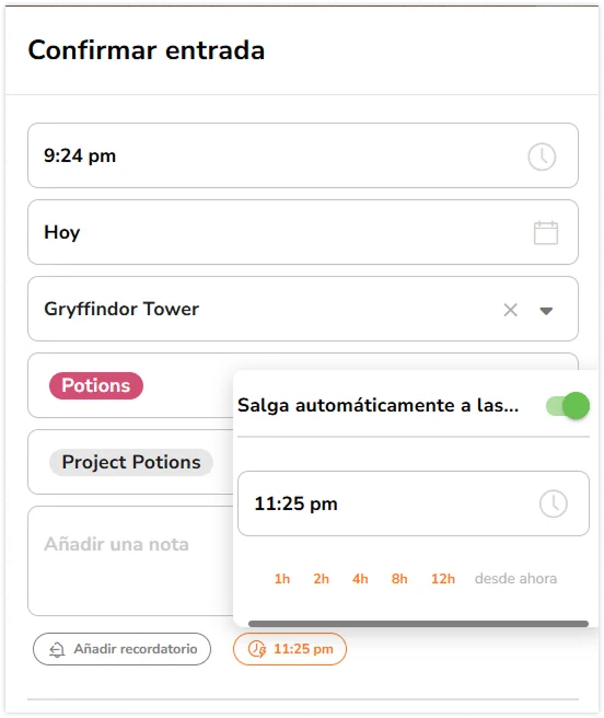 Automatic clock out on chrome extension