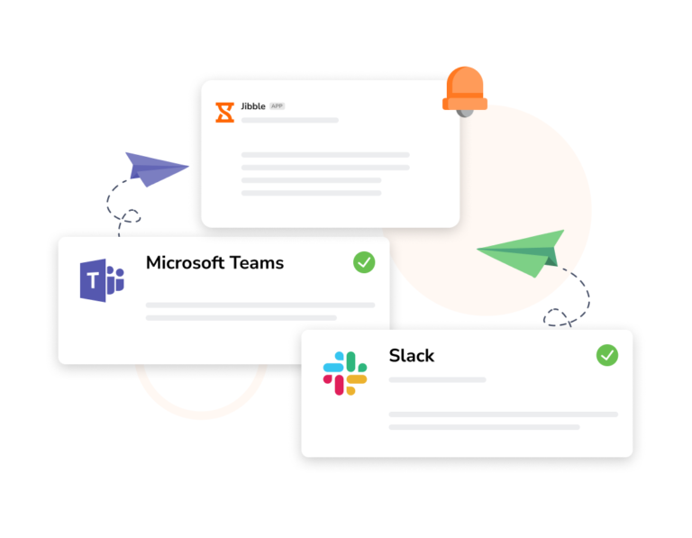 Affichage des intégrations de Jibble avec Microsoft Teams et Slack
