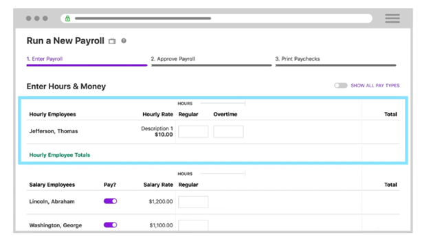 Visualizing the screen that run a payroll