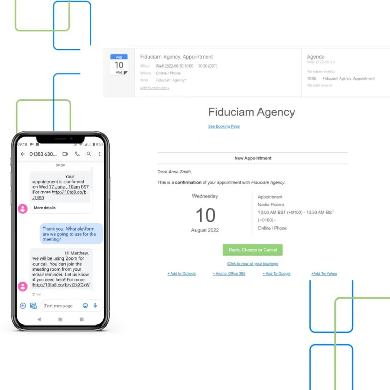 SMS alert for appointment schedules with 10to8