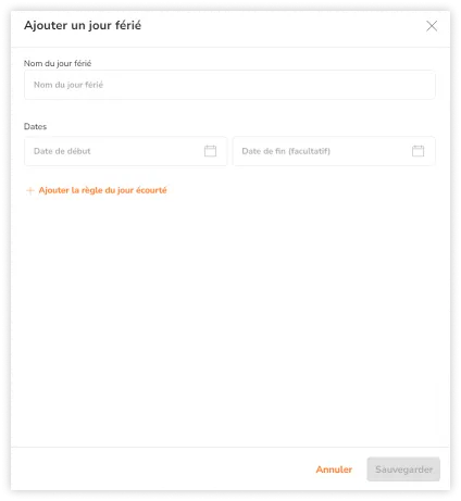 Adding manual holidays to a holiday calendar