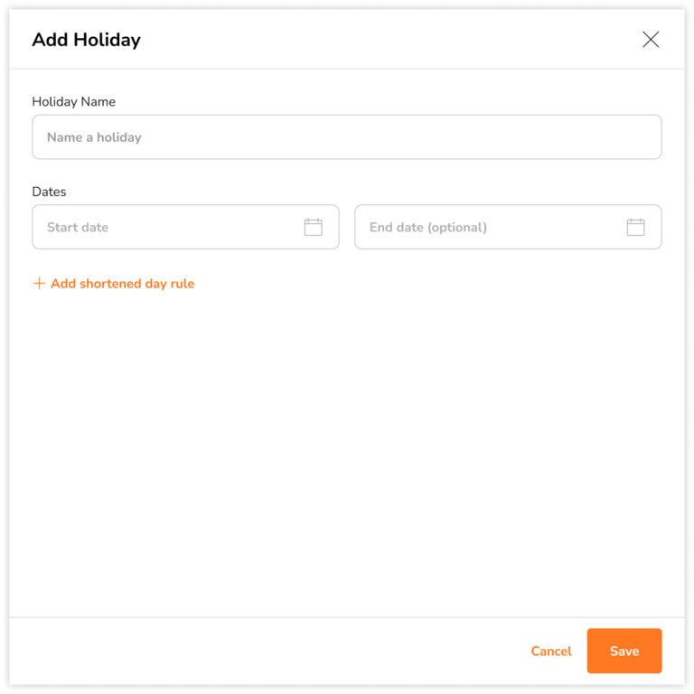 Adding manual holidays to a holiday calendar