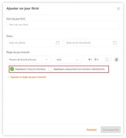 Applying expected work hours rule for shortened day to work schedules
